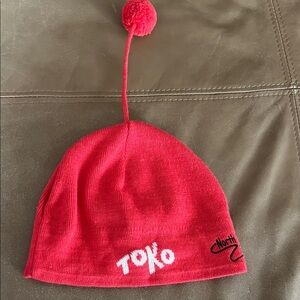 Toko Red Beanie with Pom Pom
